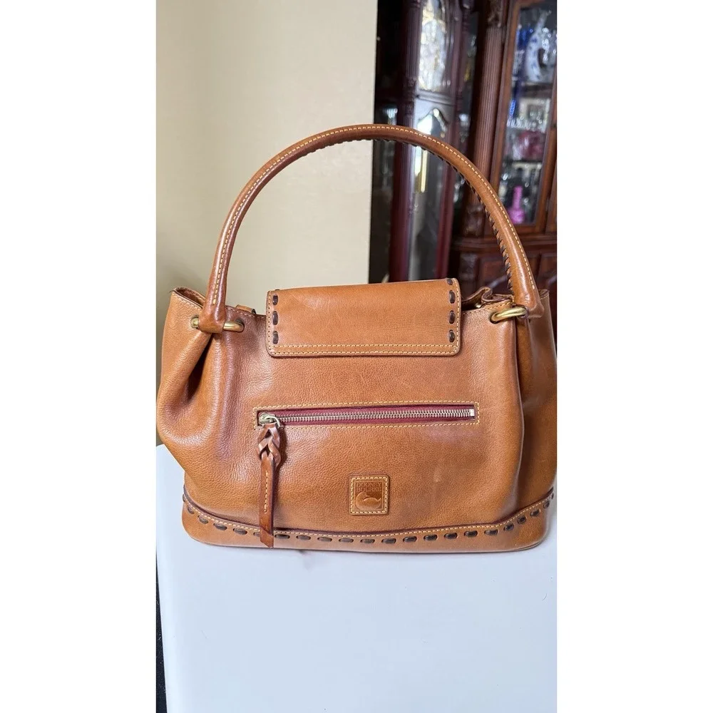 DOONEY & BOURKE Florentine Brown Leather Flap Satchel Handbag Women's‎ Purse